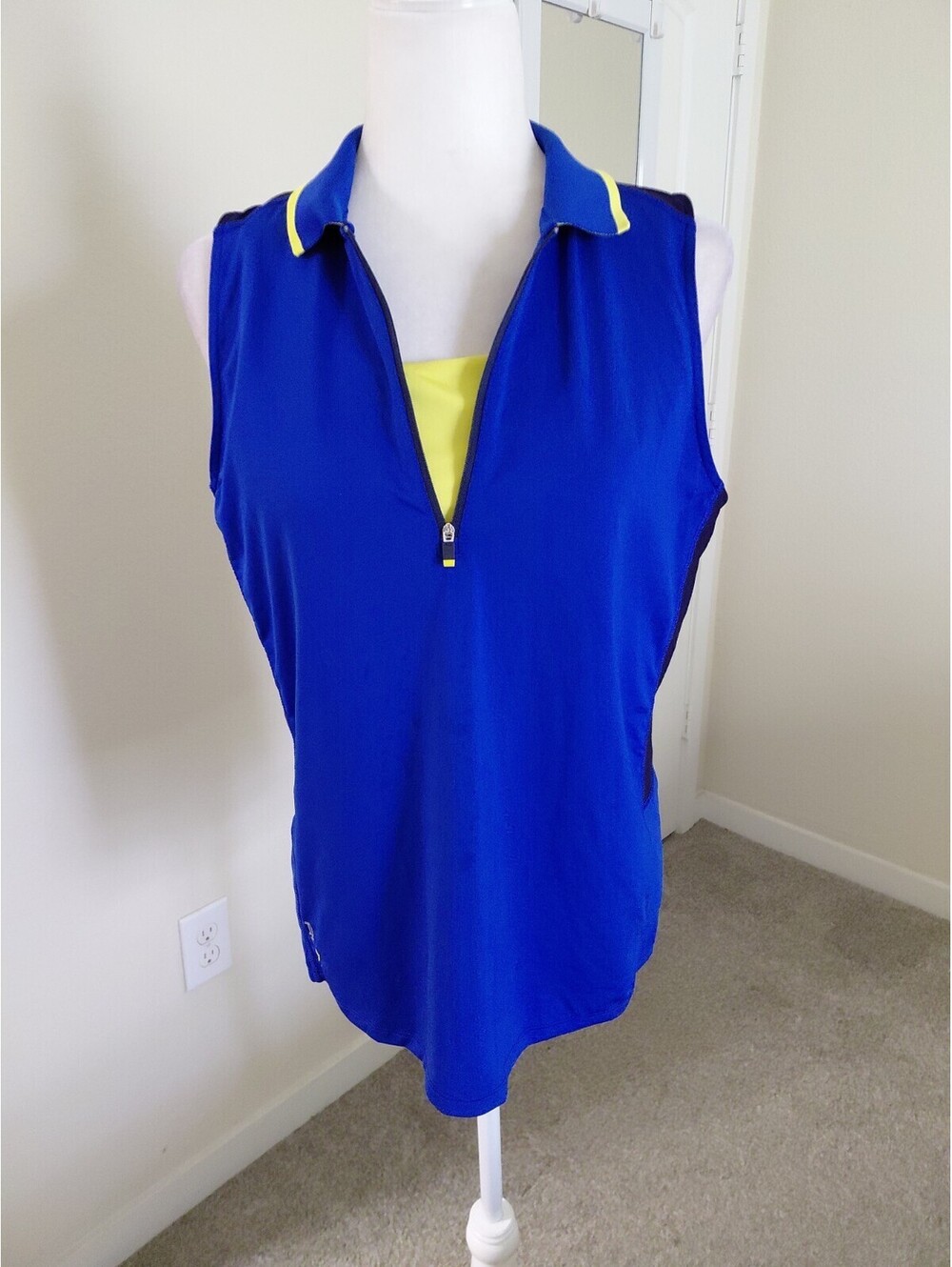 RLX Ralph Lauren Golf Top Sz L Womens Blue Performance Lightweight EUC #749